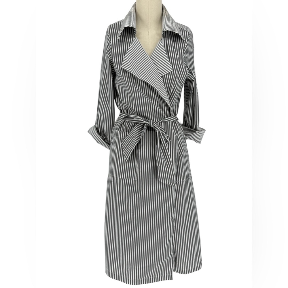 Striped Women's Trench Coat